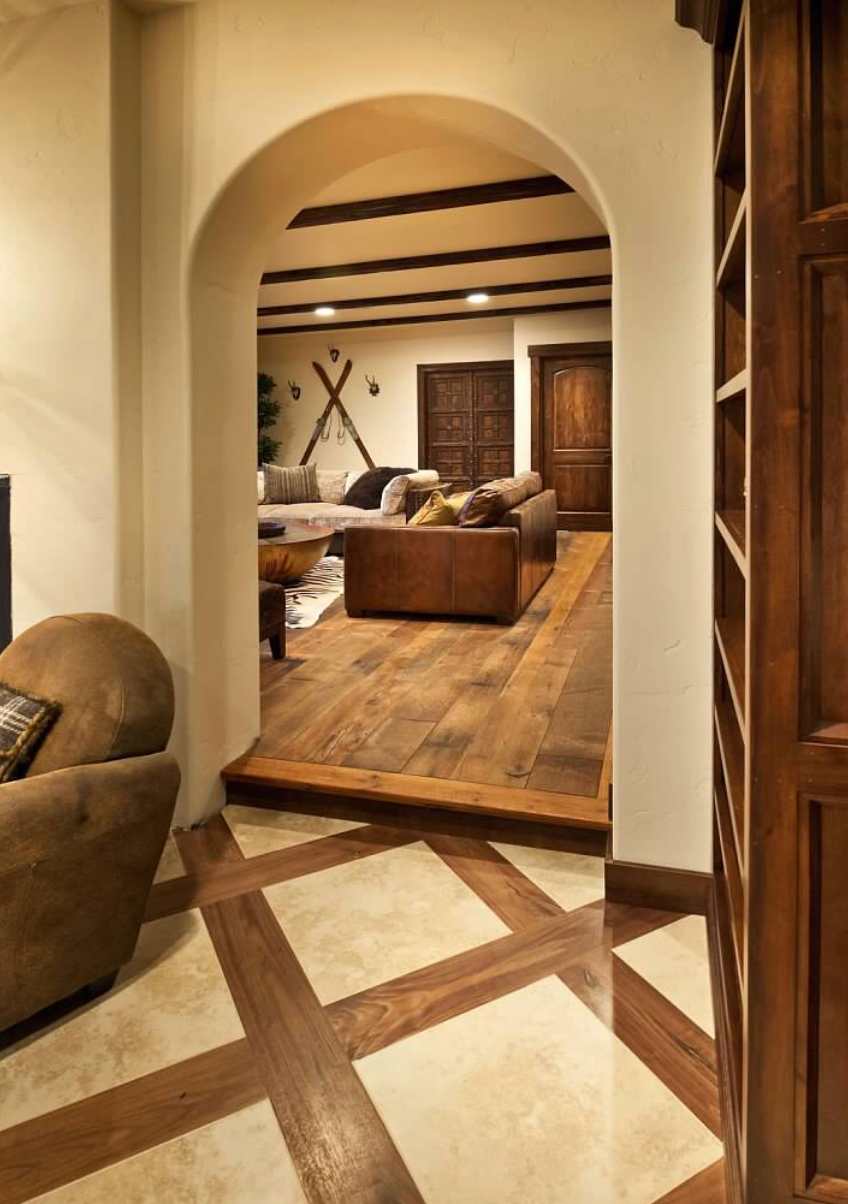 View of arch in a living room