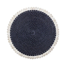 Rattan Placemat with Cowrie Shell | Black Raffia
