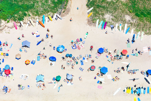 Gray Malin | Ditch Plains Beach Umbrellas, Montauk À la Plage | Framed 15.5
