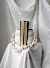 Handmade ceramic bookends vase with chain