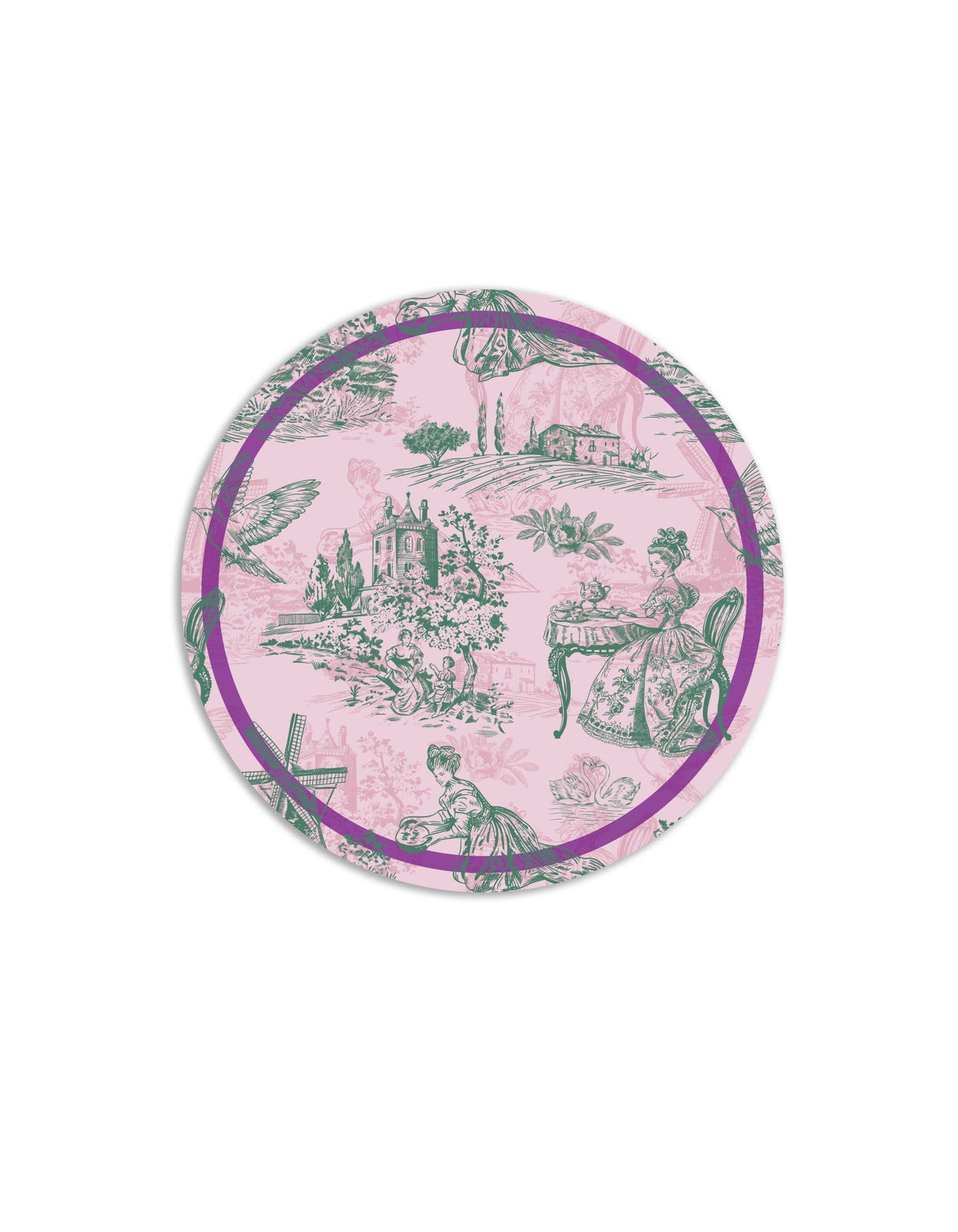 Assorted Toile Round Placemats | Set 6 Round