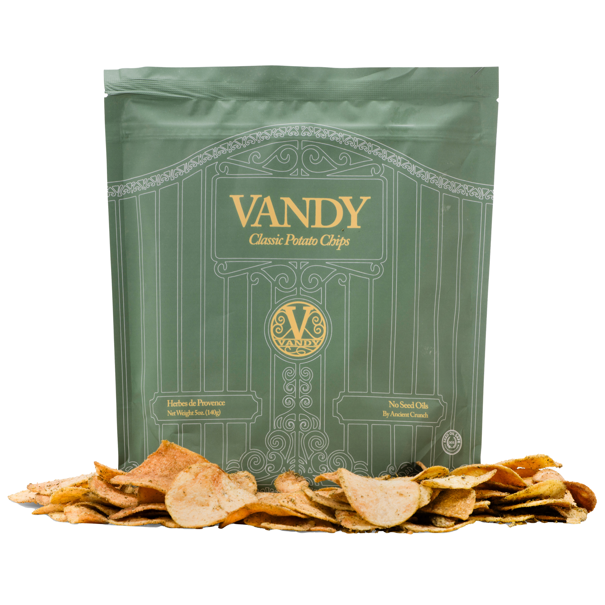 Vandy Potato Chips, Herbes de Provence, 5oz Bag Case