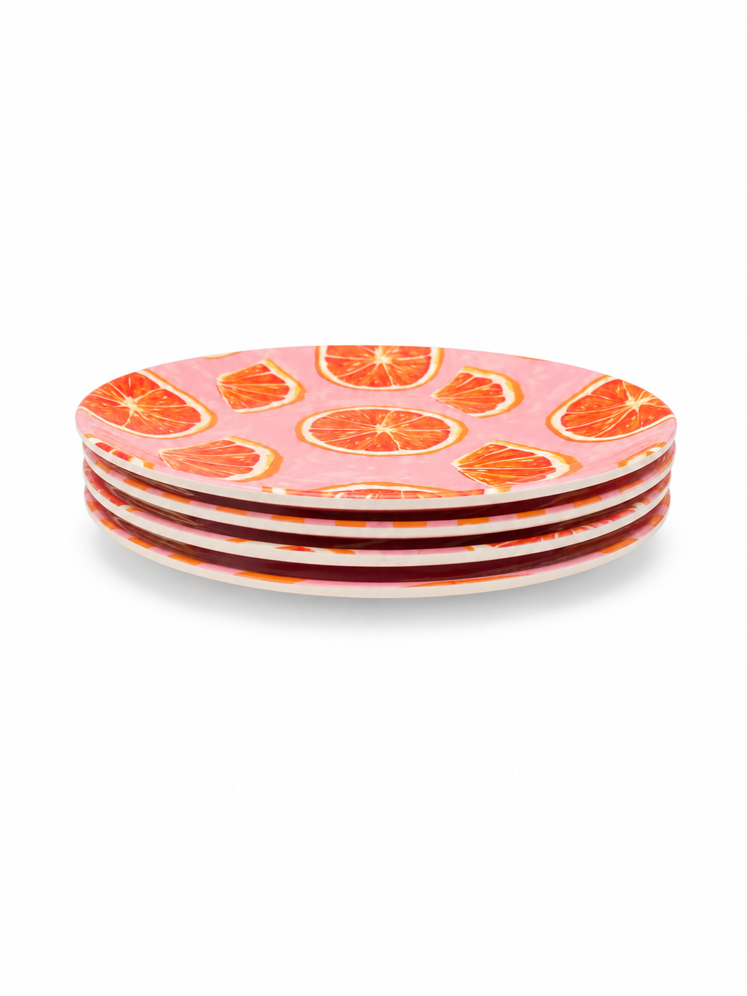 8" Sunday Citrus Melamine Plates-Set of 4