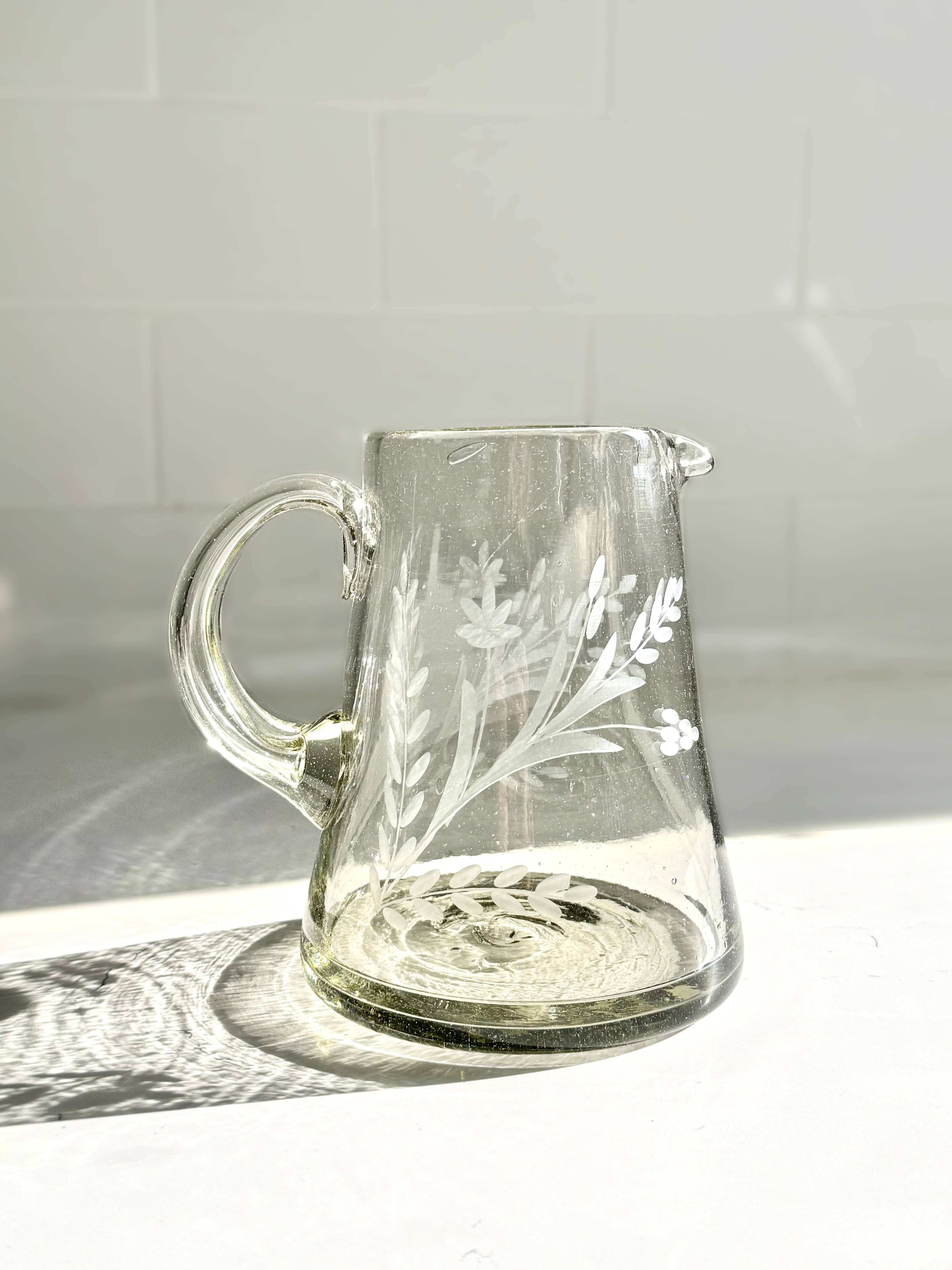 Amélie Hand-etched Blown Pitcher: Small