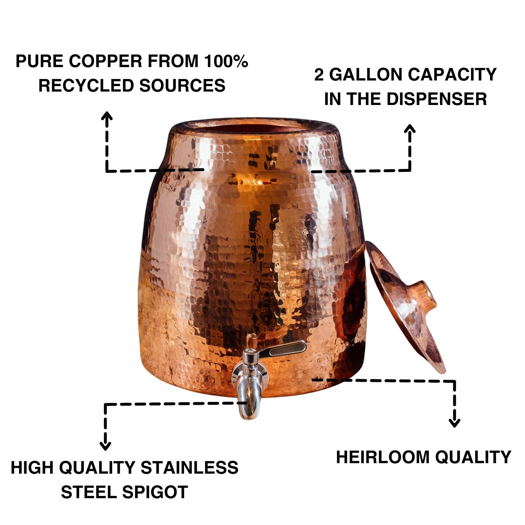 Solid Copper Water Dispenser
