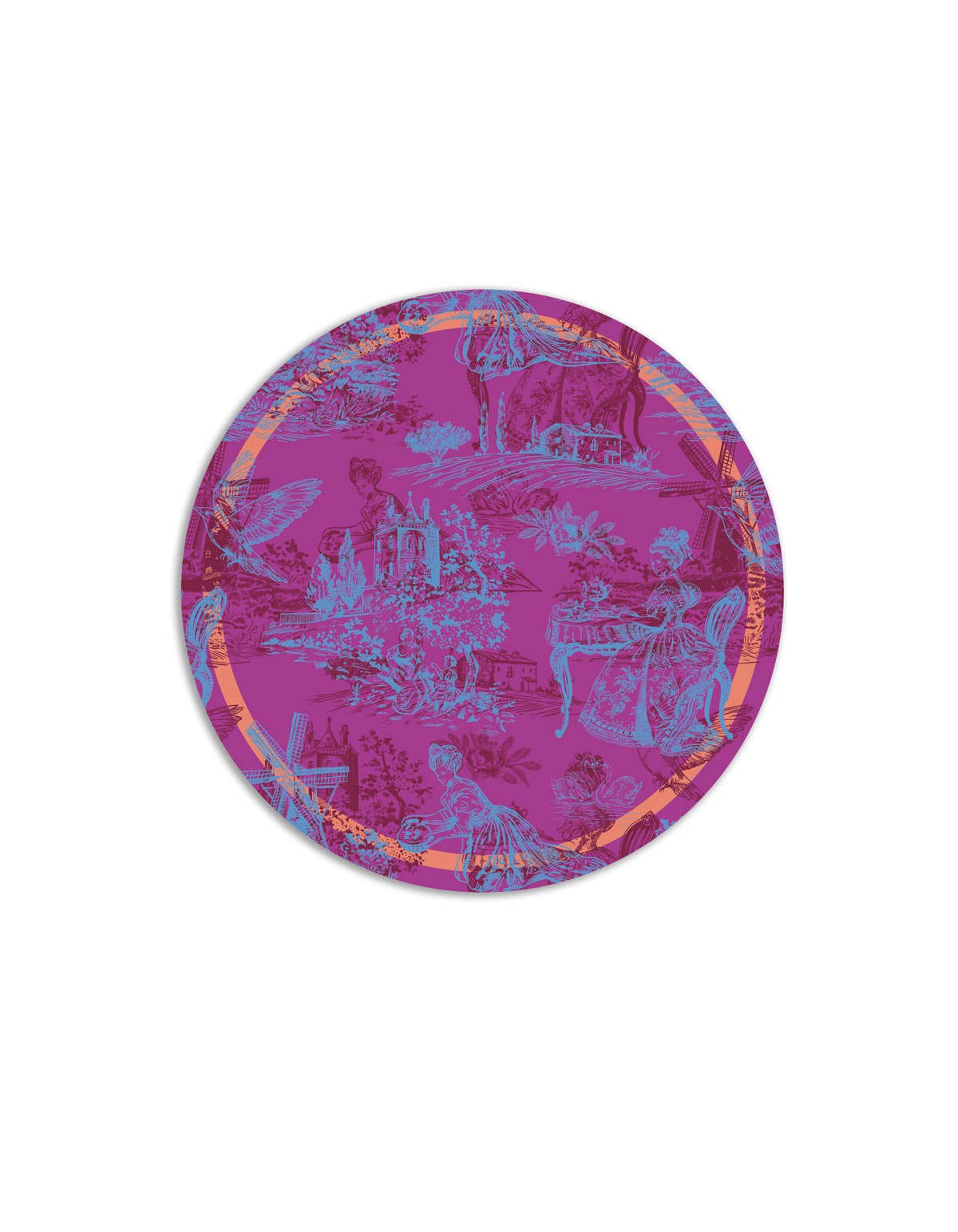 Violet Toile Round Placemat