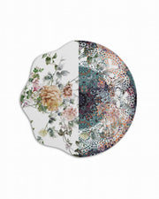 Romantic White Florecido Round Placemat