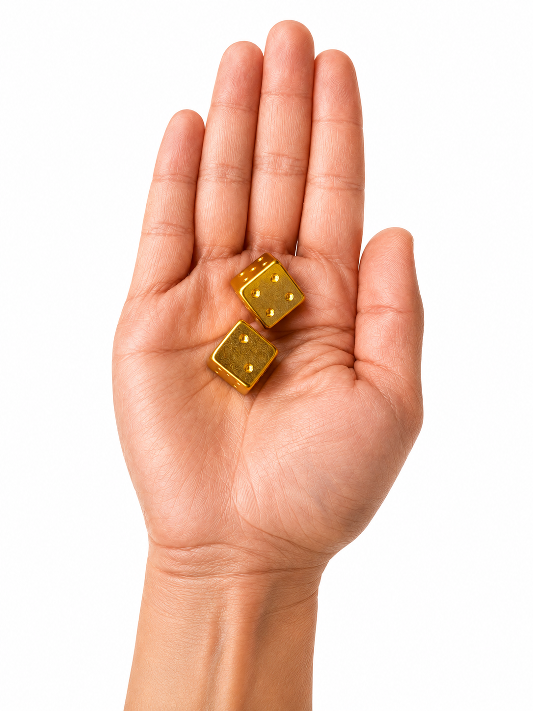 Gold Luxe Solid Metal Mahjong Dice