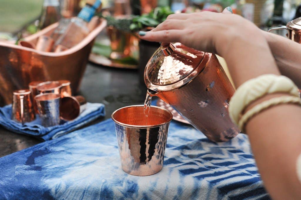 Copper Pitcher with Lid: Large 70 fluid oz
