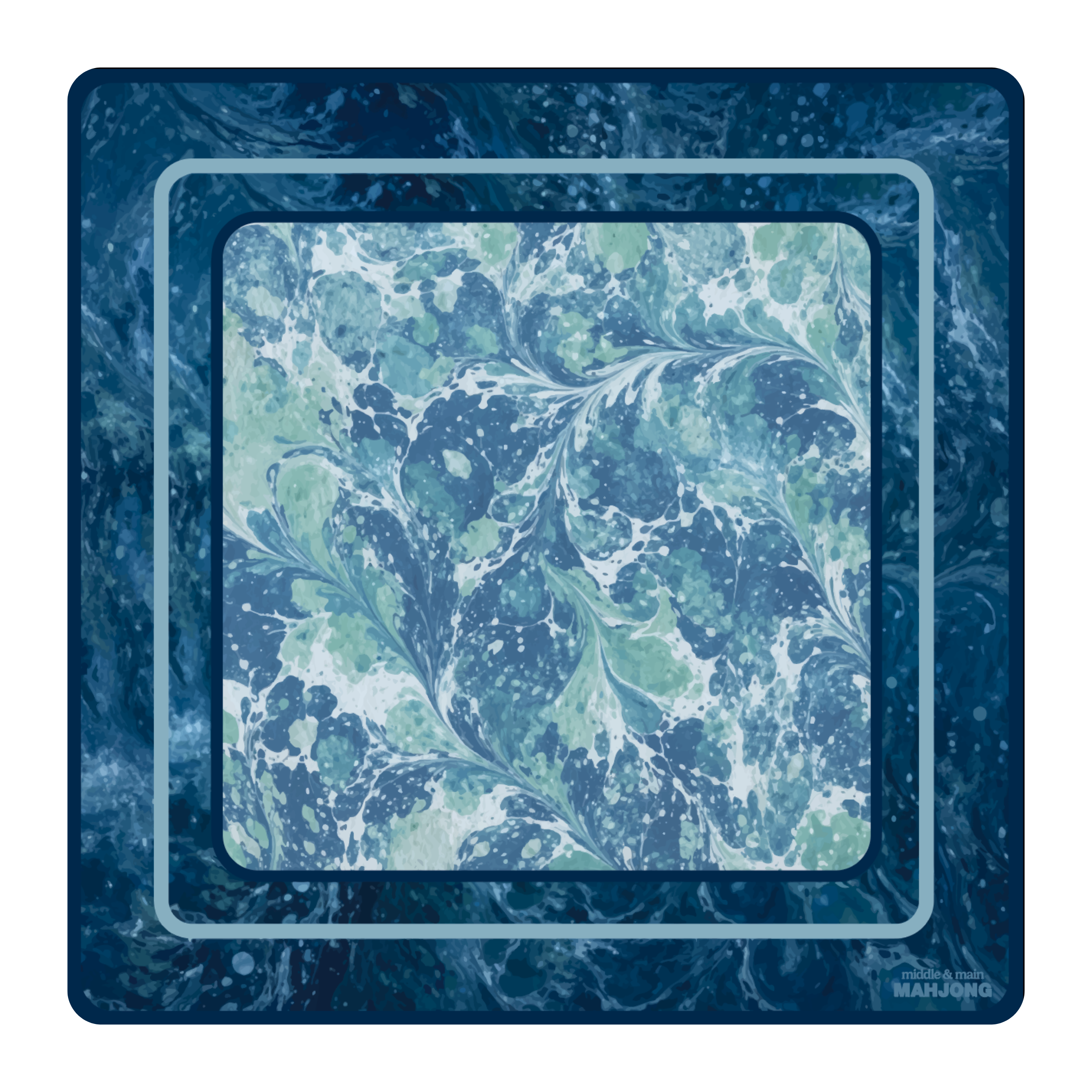 Painted Water Florentine Mahjong Neoprene Mat