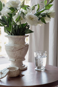 Hand-etched Blown Footed Glass: Wine Glass