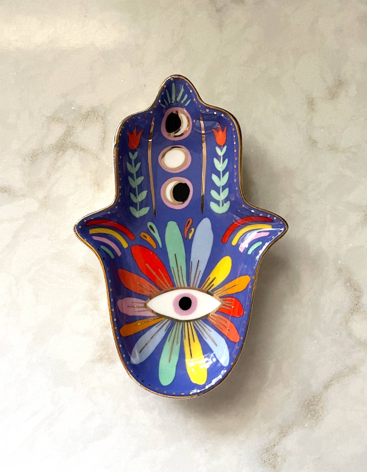Porcelain Trinket Dish | Hamsa