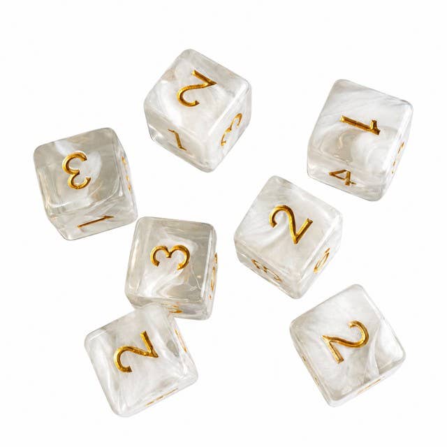 Swirl Translucent Mahjong Dice: Cloudy Swirl