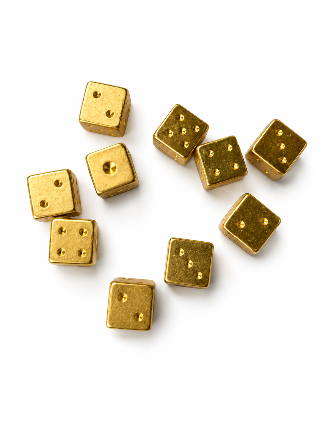 Gold Luxe Solid Metal Mahjong Dice