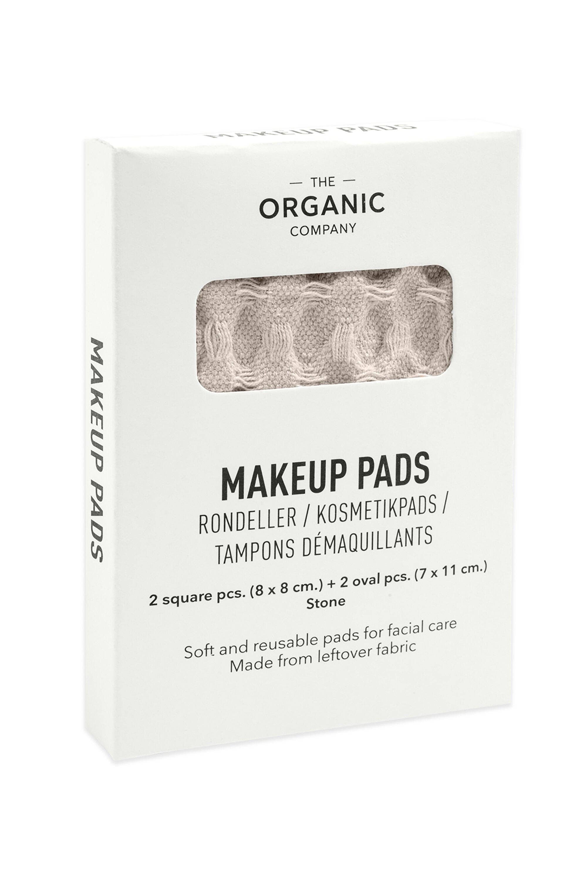Big Waffle Makeup Pads - Stone: 100% GOTS certified organic cotton / One size set of 4 pcs incl. 2 square + 2 oval