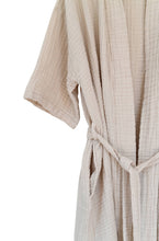FINE Bathrobe - Stone: 100% GOTS certified organic cotton / M/L