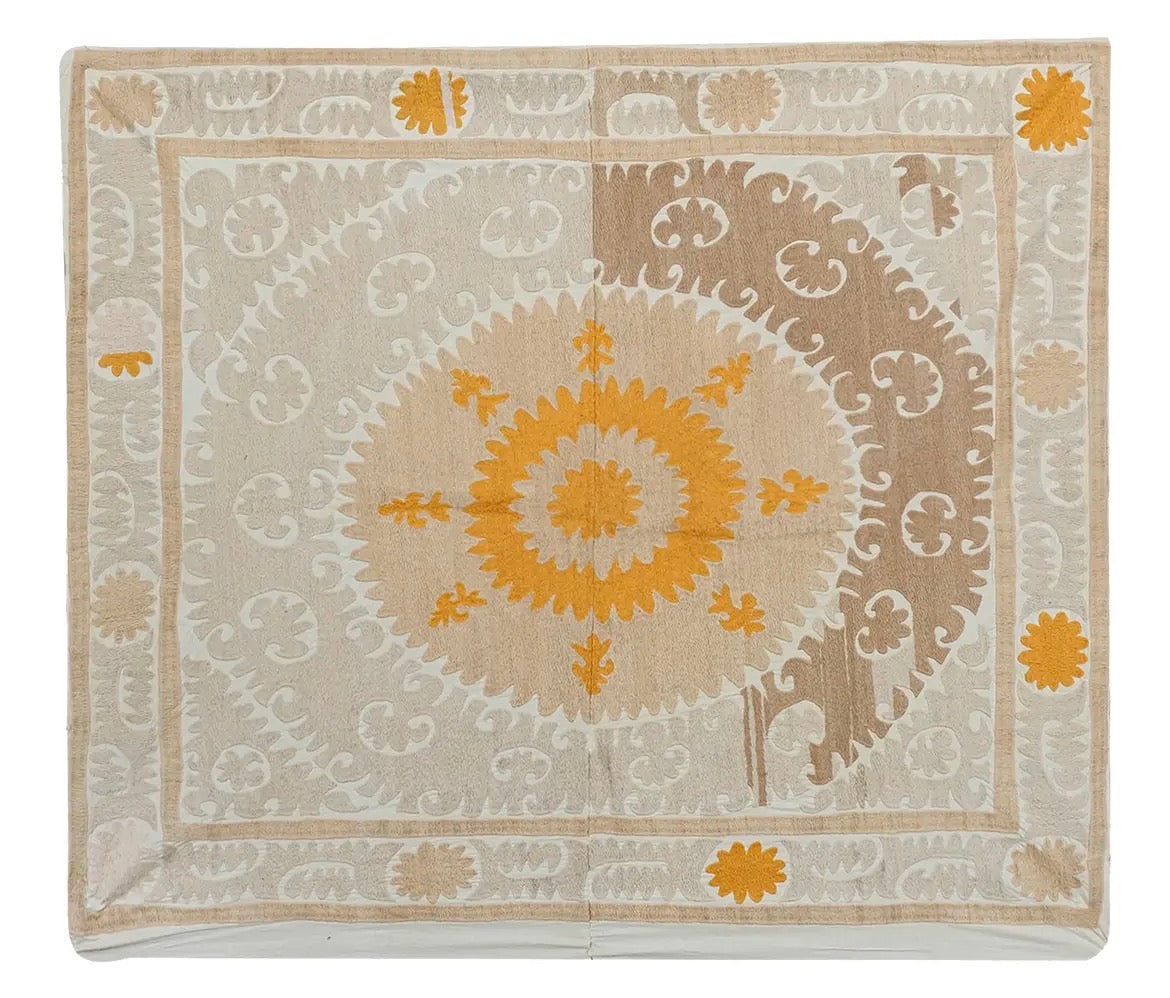 Suzani Tablecloth With Pastel Neutrals