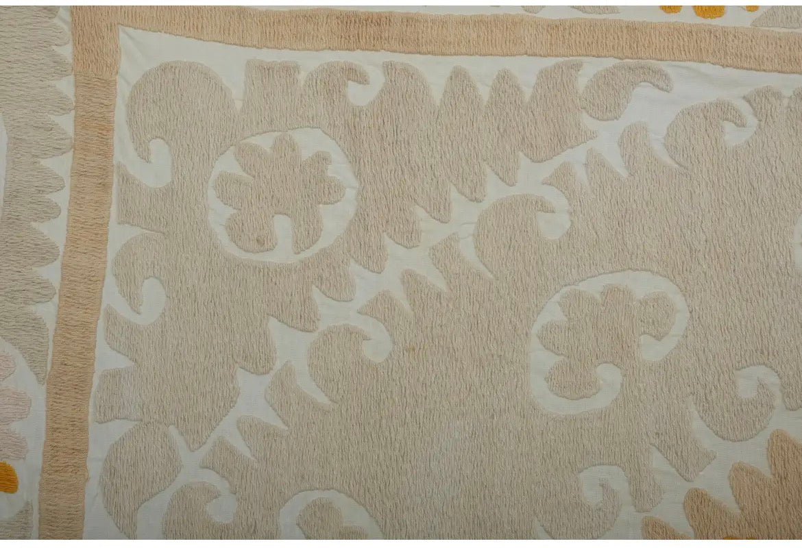 Suzani Tablecloth With Pastel Neutrals