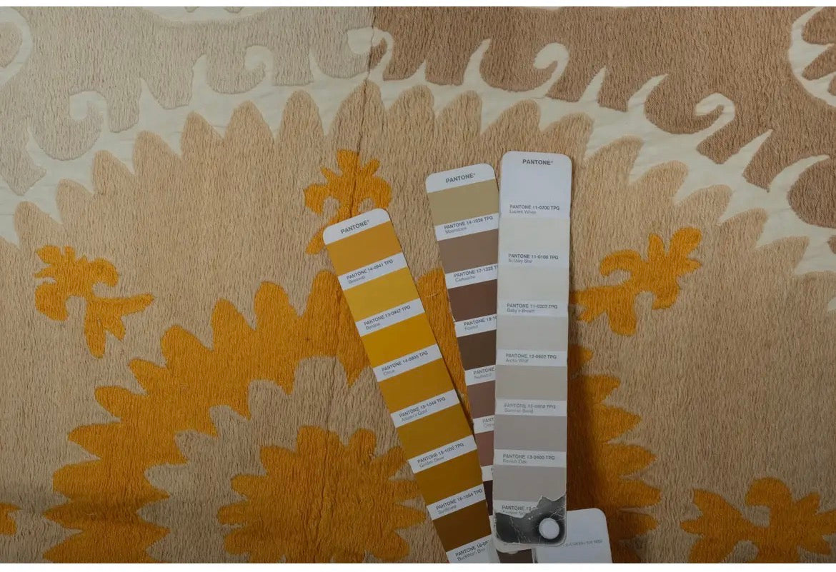 Suzani Tablecloth With Pastel Neutrals