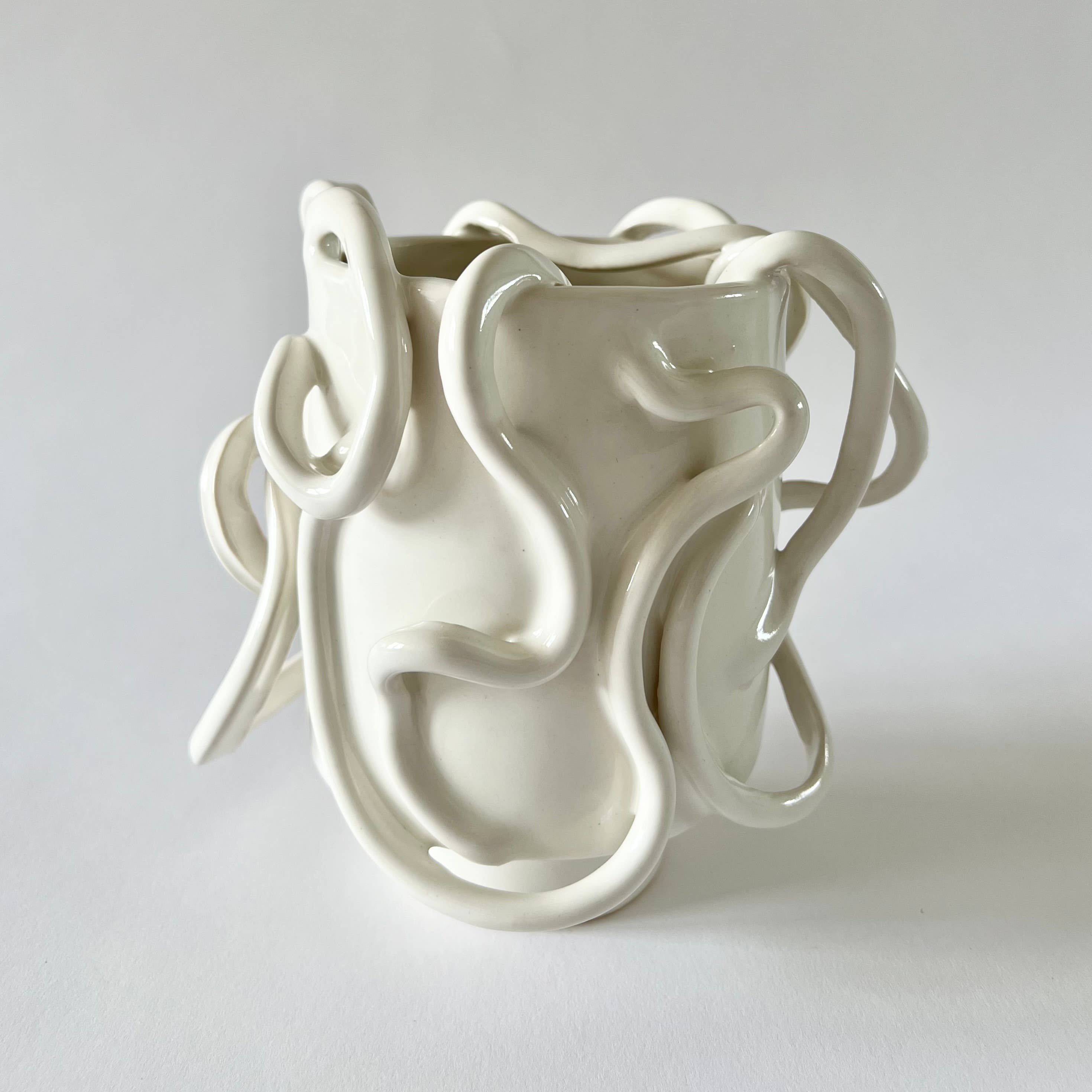 White Looping Planter