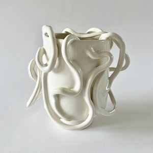 White Looping Planter