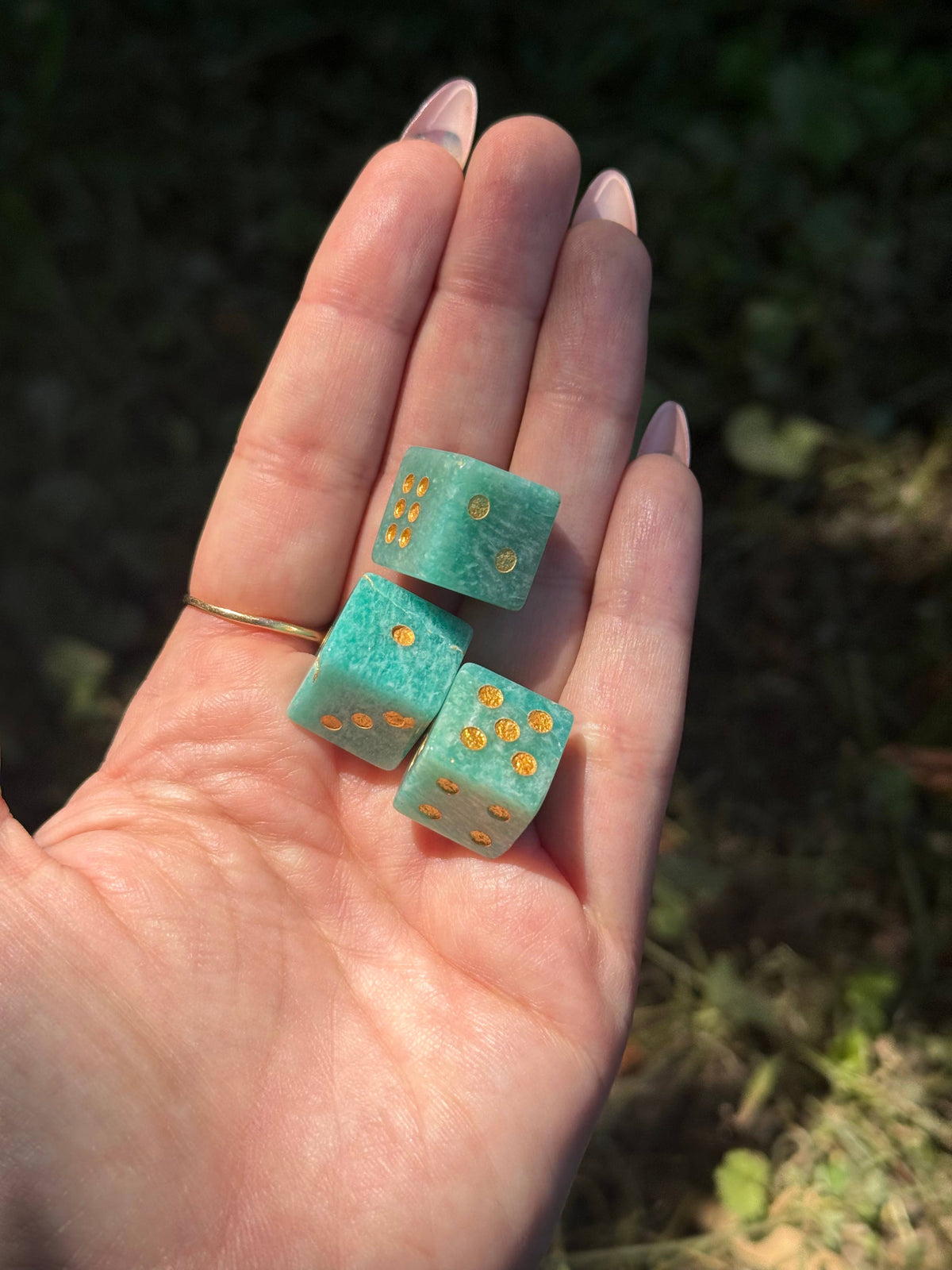 Amazonite Crystal Carved Dice – Mini Stone Carving