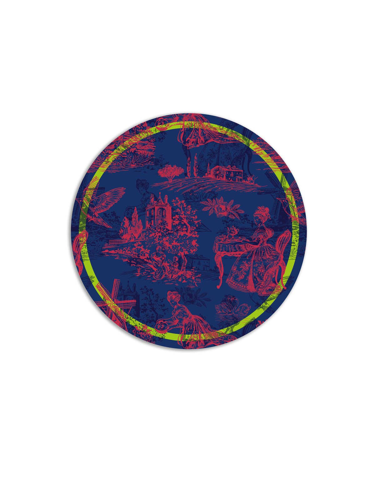 Assorted Toile Round Placemats | Set 6 Round