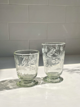 Hand-etched Blown Footed Glass: Water Glass
