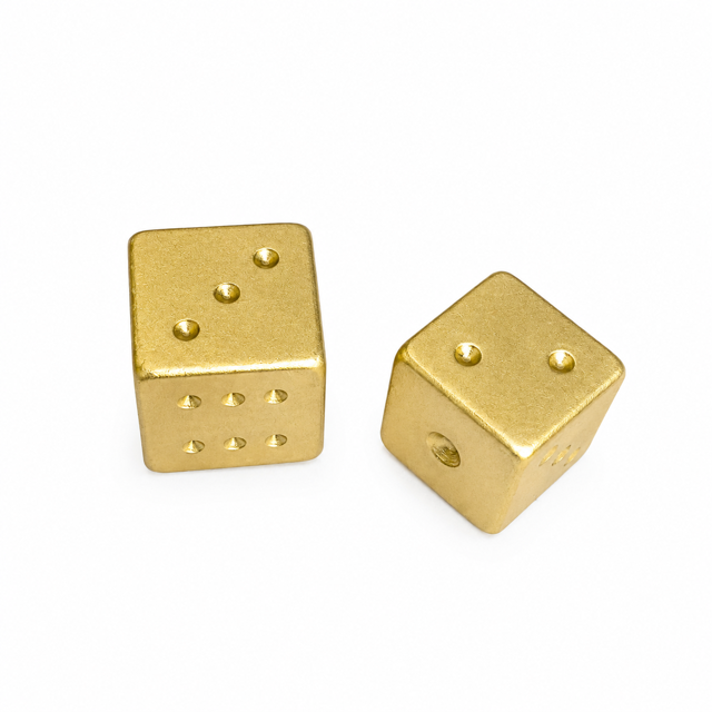 Gold Luxe Solid Metal Mahjong Dice