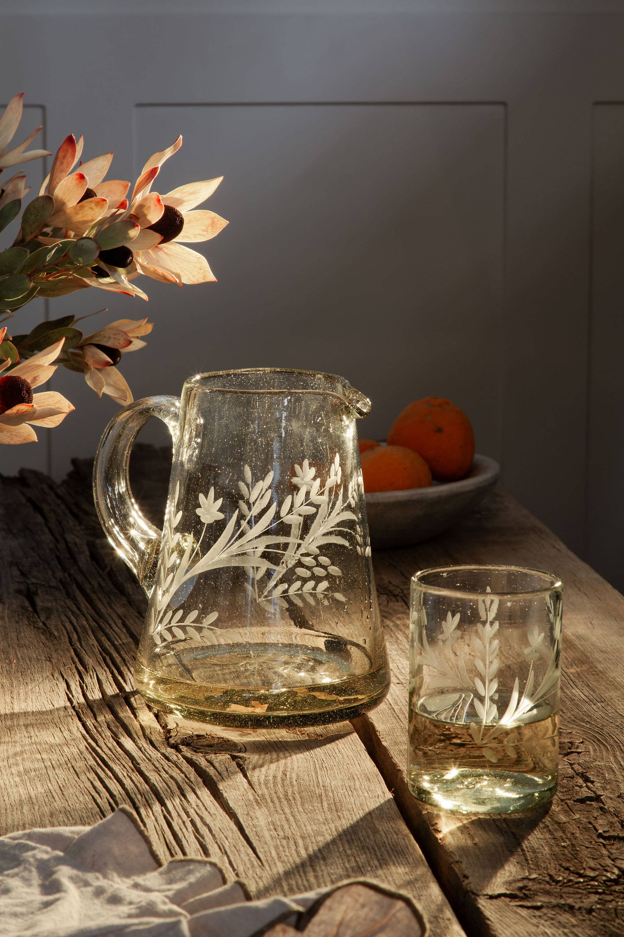 Amélie Hand-etched Blown Pitcher: Small