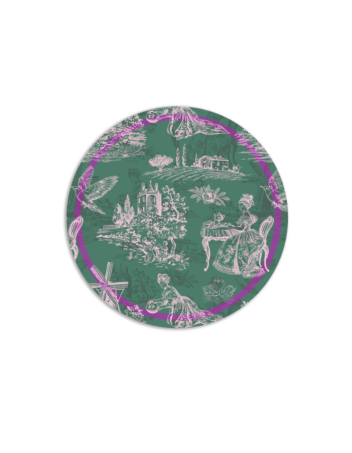 Assorted Toile Round Placemats | Set 6 Round