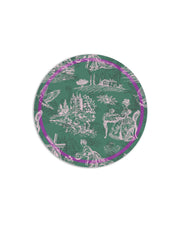 Green Toile Round Placemat
