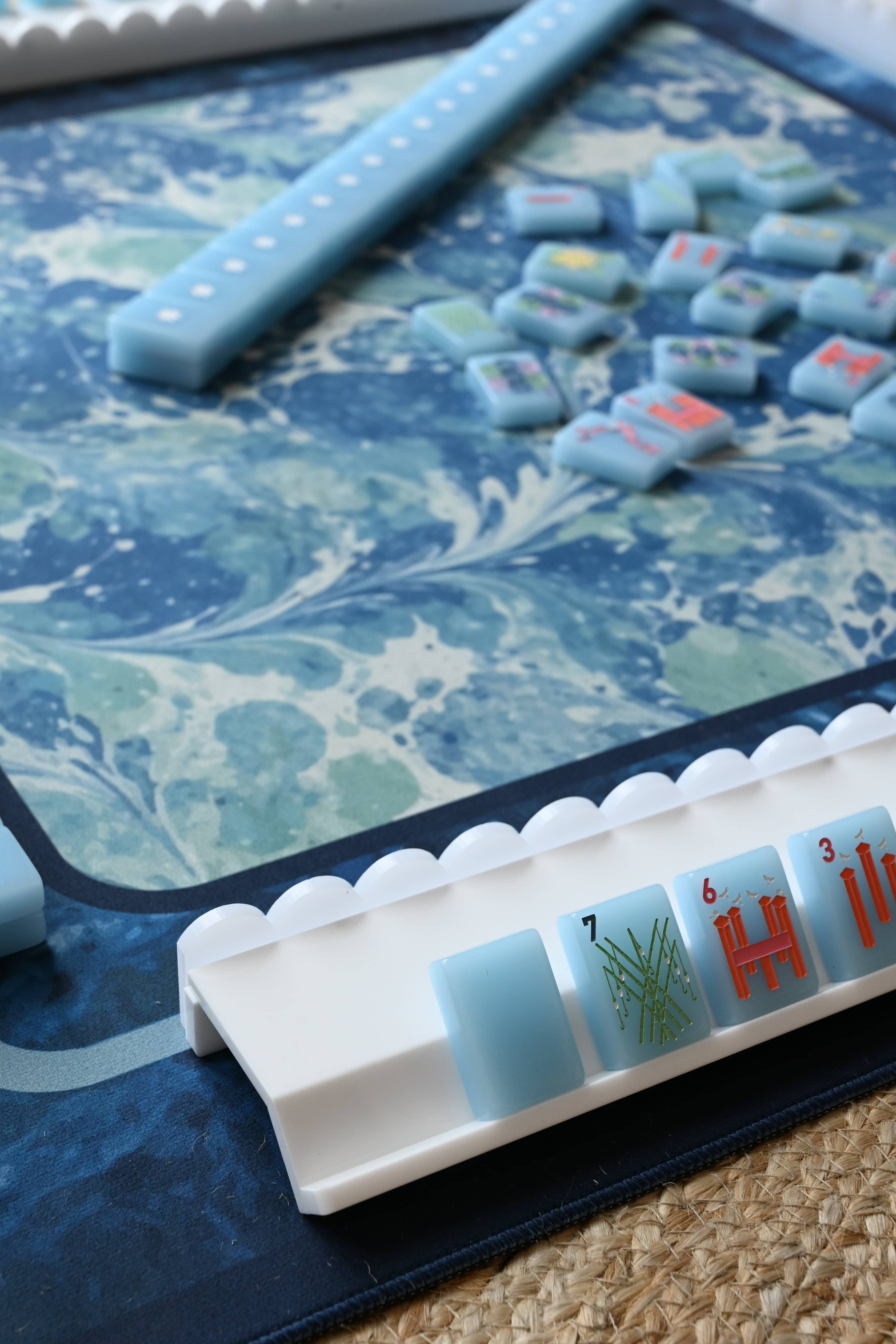 Painted Water Florentine Mahjong Neoprene Mat
