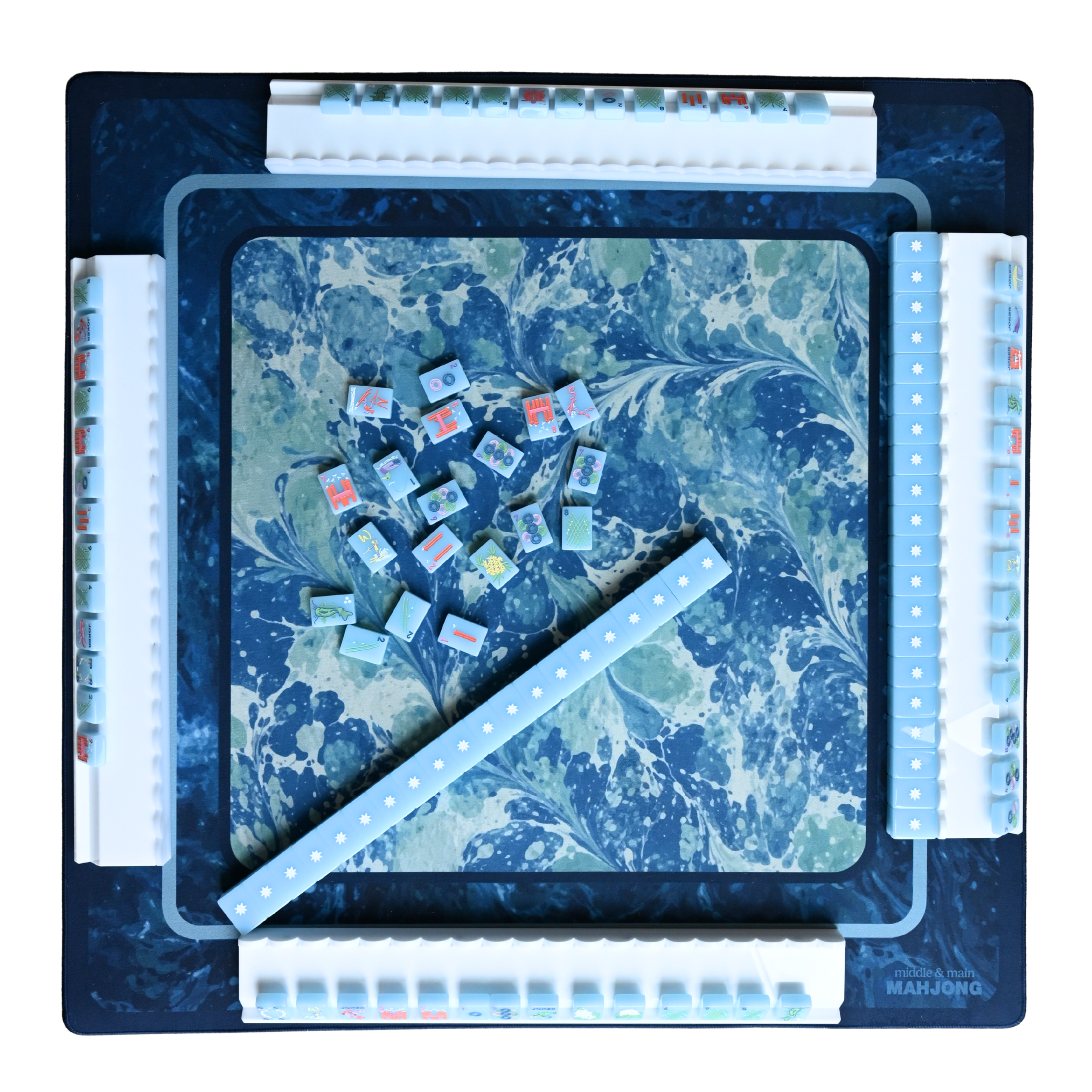Painted Water Florentine Mahjong Neoprene Mat