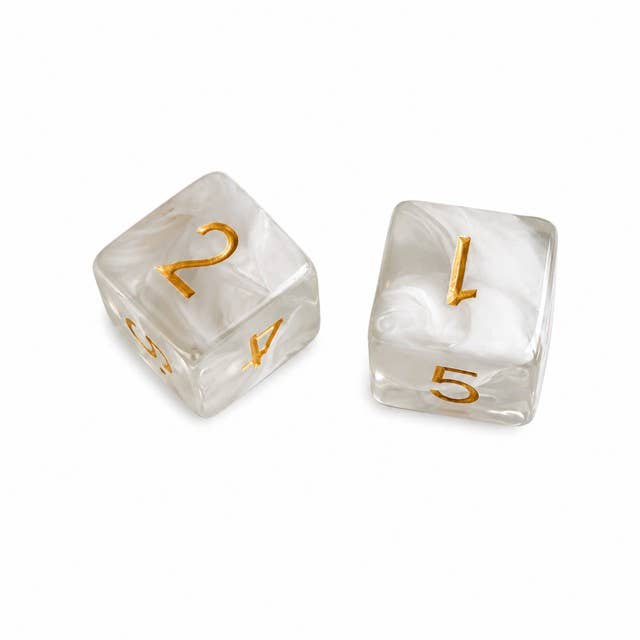 Swirl Translucent Mahjong Dice: Cloudy Swirl