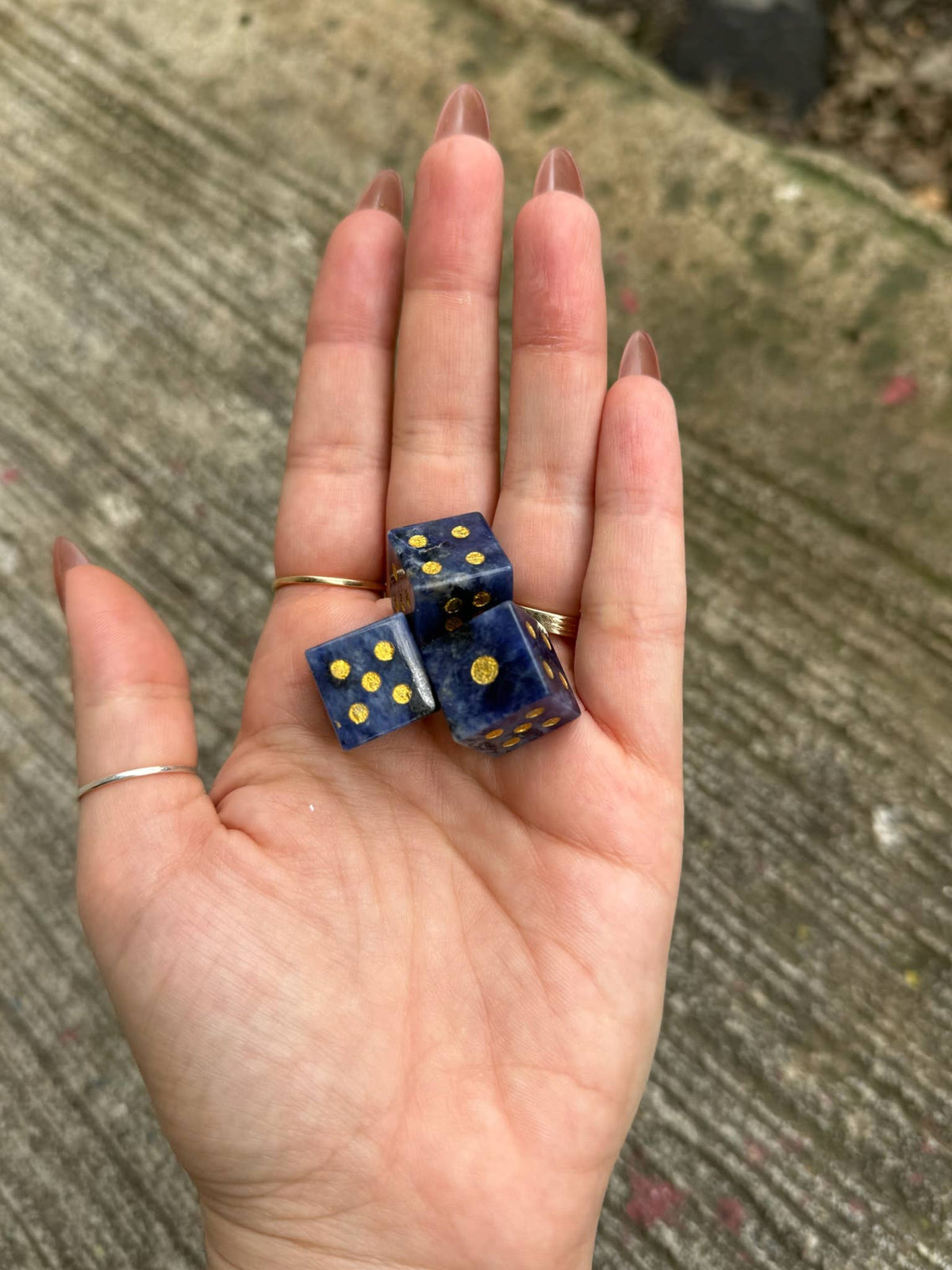 Sodalite Crystal Carved Mahjong Dice | Set 2