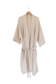 FINE Bathrobe - Stone: 100% GOTS certified organic cotton / M/L