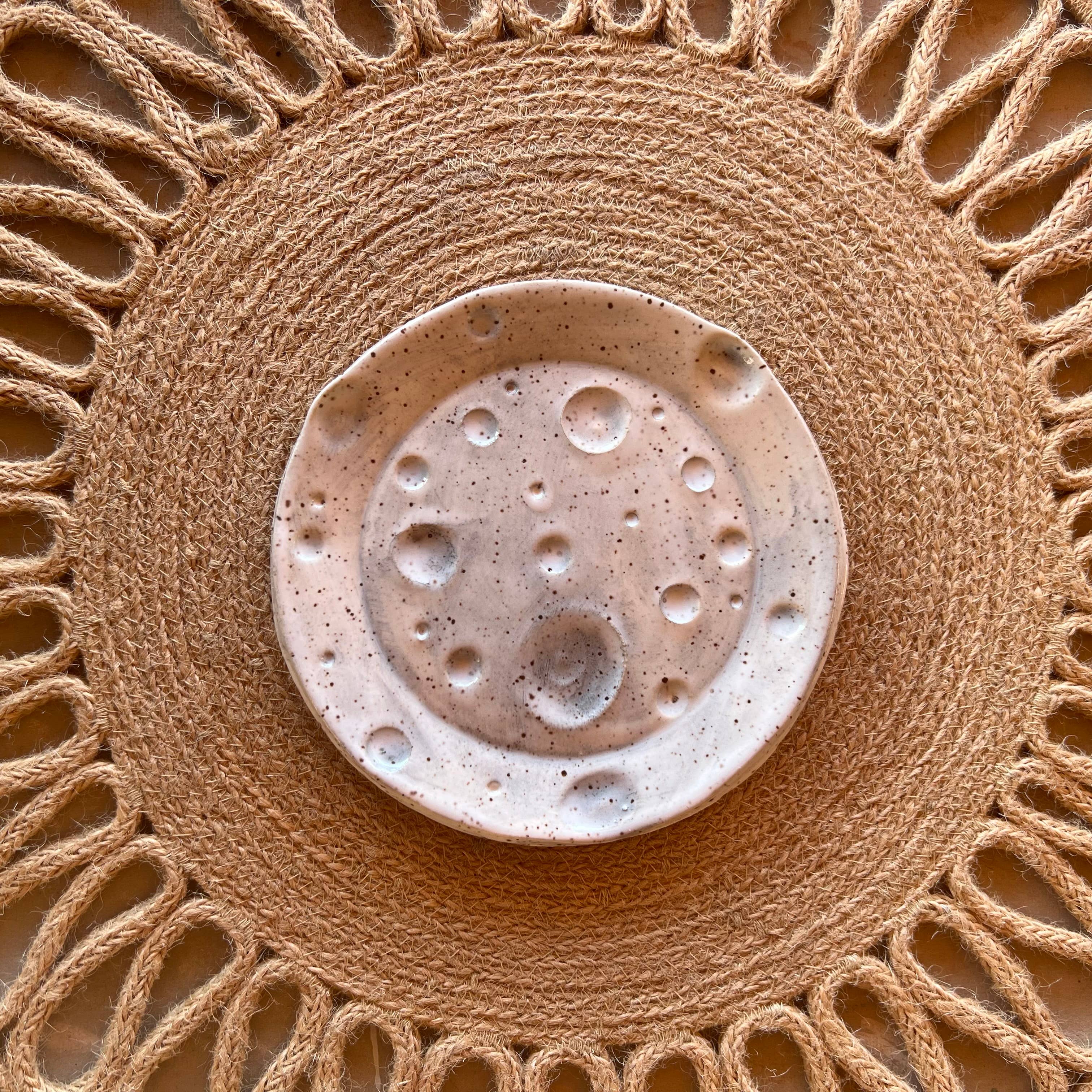 Ceramic Moon Trinket Dish | Mahjong Dice Dish