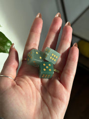 Green Aventurine Crystal Carved Dice – Mini Stone Carving