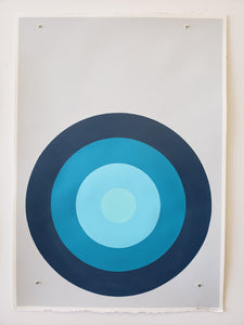 Stephanie Henderson | Target Practice in Blue | 48” x 35.75” Framed