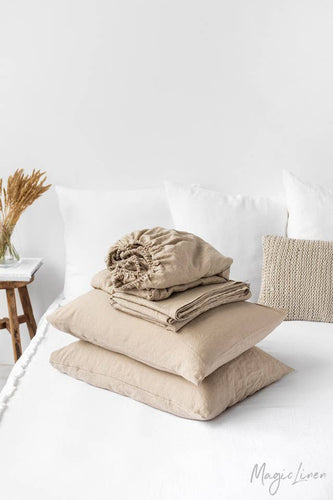 Natural linen sheet set