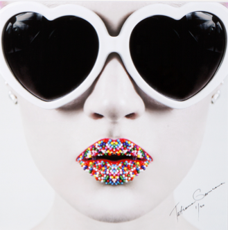 Tatiana Gerusova | “Sprinkles Lips” | 23”x23” Framed